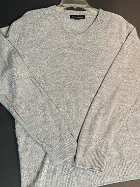 Tricots St Raphael Gray Heather V-Neck Sweater L